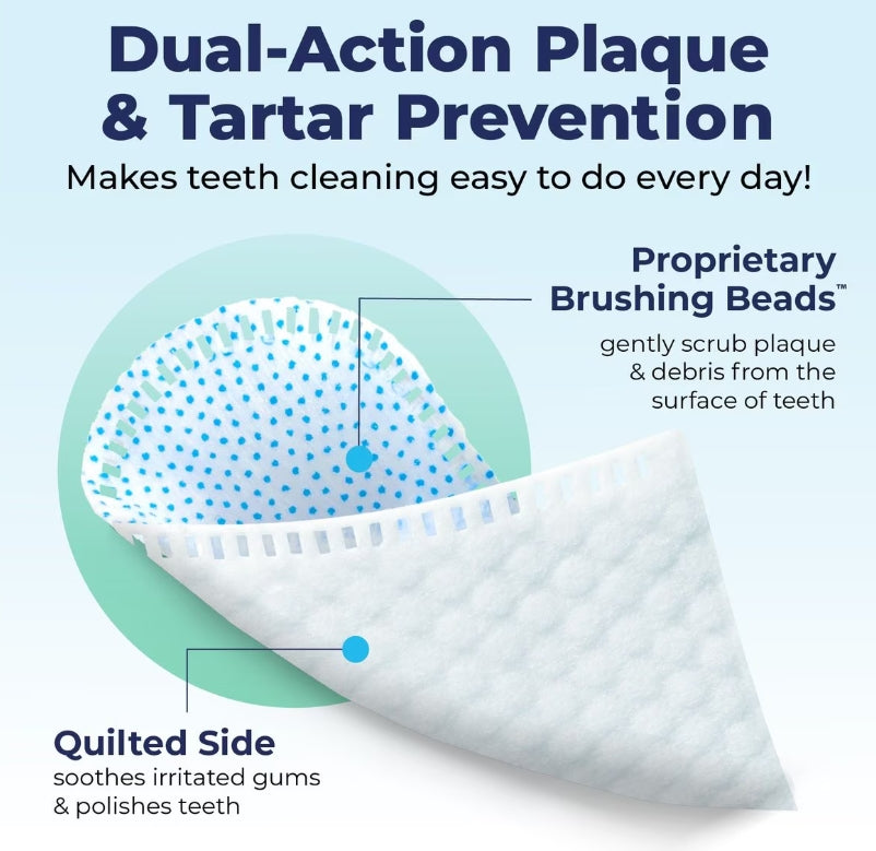 Vetnique dentabliss Dental Wipes Finger Mitts - Peppermint Flavored 50 ct