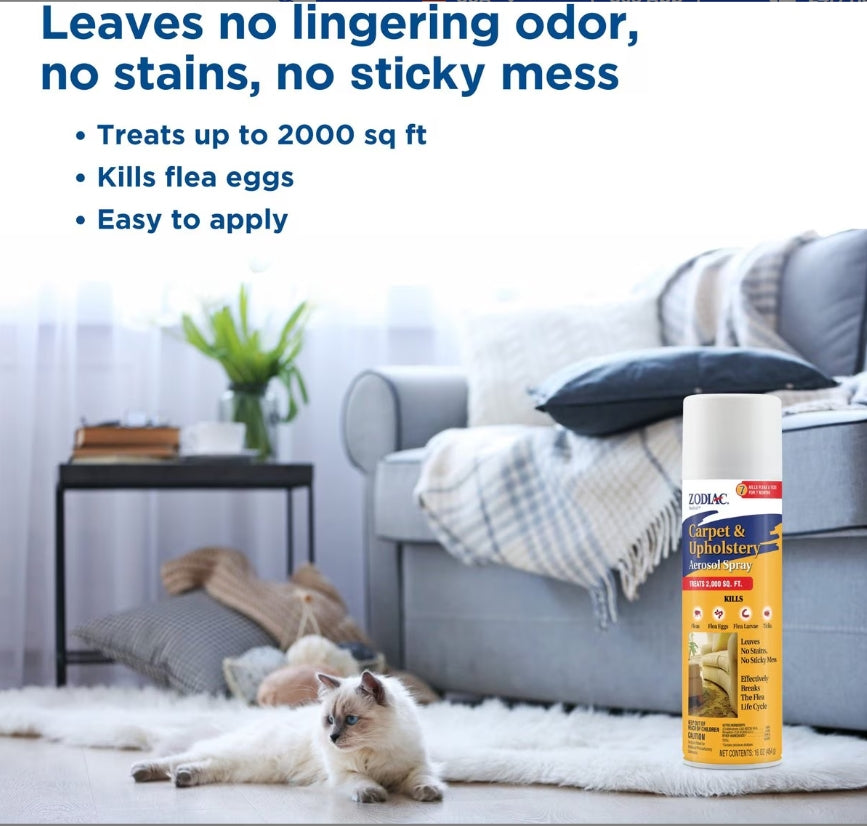 Zodiac Carpet & Upholstery Flea & Tick Aerosol Spray 16 fl oz