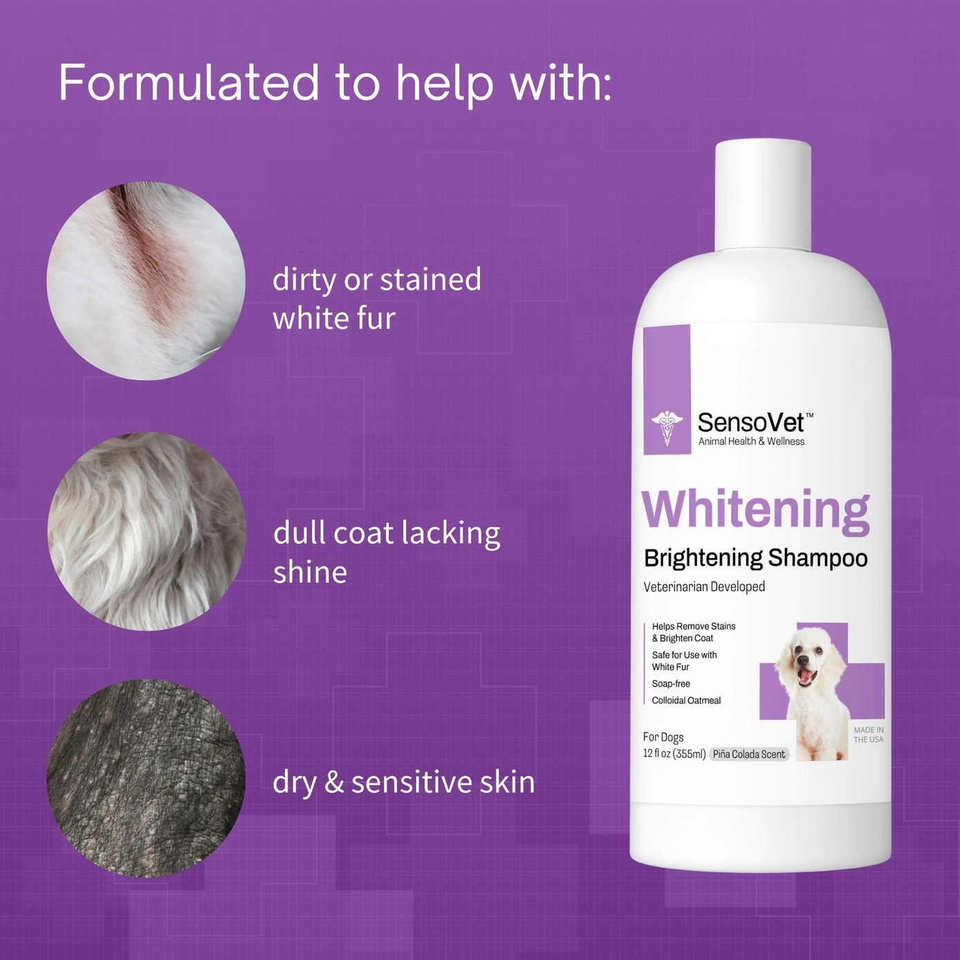 SensoVet Whitening & Brightening Shampoo 12 FL OZ