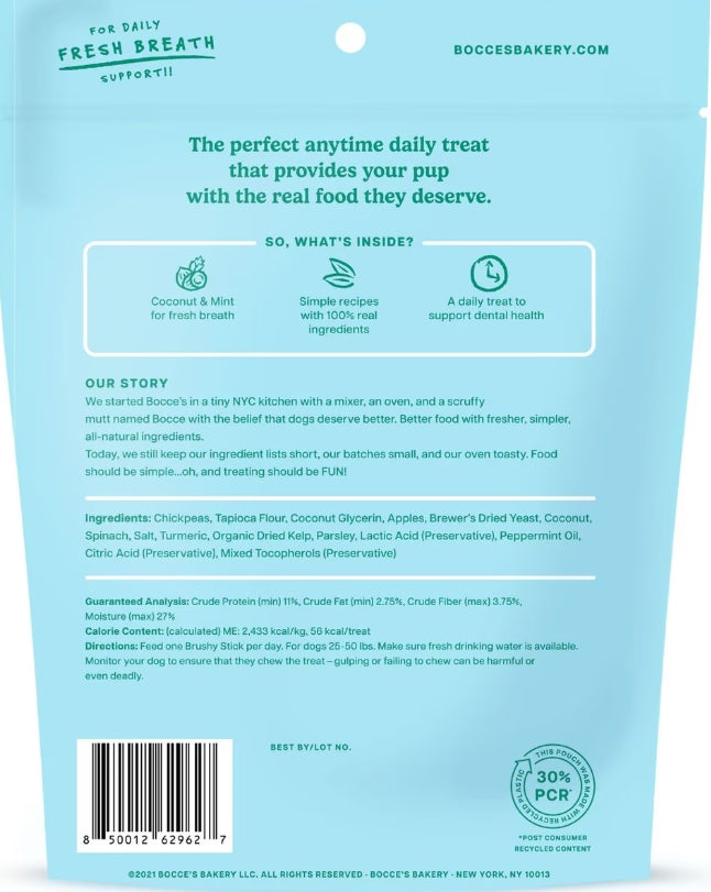 Bocce's Brushy Sticks Dental Bars Medium Dogs