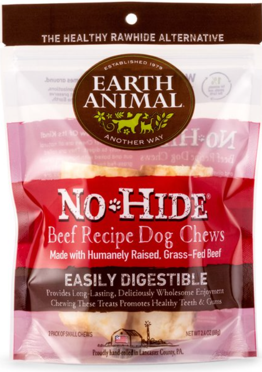 Earth Animal No Hide Beef Chews Dog Treats;Small ; 2 Pack