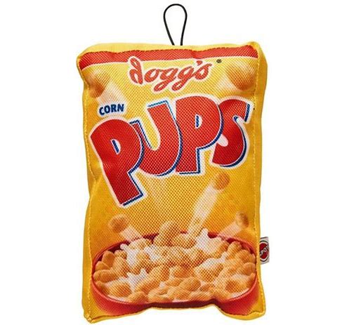 FunFood Cereal Dog Toy w/ Squeaker - Corn Pups