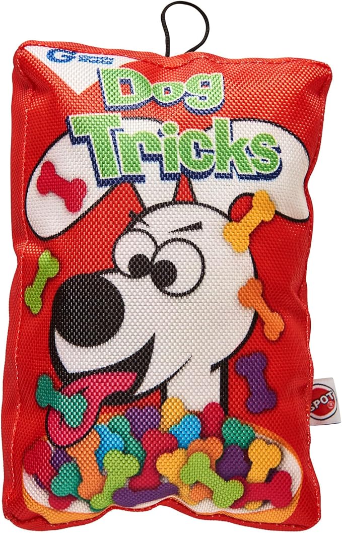 FunFood Cereal Dog Toy w/ Squeaker - Dog Tricks