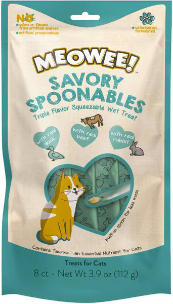Meowee Savory Spoonables - Duck, Beef & Rabbit 8 ct