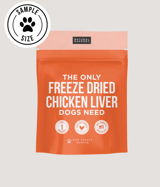 Natural Rapport The Only Freeze Dried Chicken Liver Dogs Need Sample Bag - Approx. 1 oz