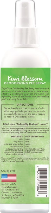 TropiClean Deodorizing Pet Spray - Kiwi Blossom 8 oz
