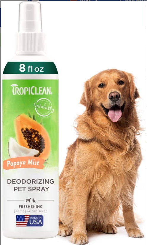 TropiClean Deodorizing Pet Spray - Papaya Mist 8oz