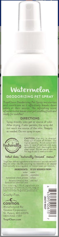 TropiClean Deodorizing Pet Spray - Watermelon 8oz