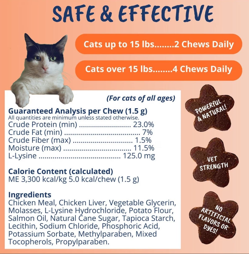 Under the Weather L-Lysine Chews for Cats 60 ct.