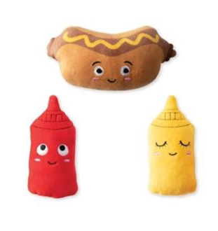 Wagsdale Let's Be Frank Plush Dog Toy Set Small 3pc