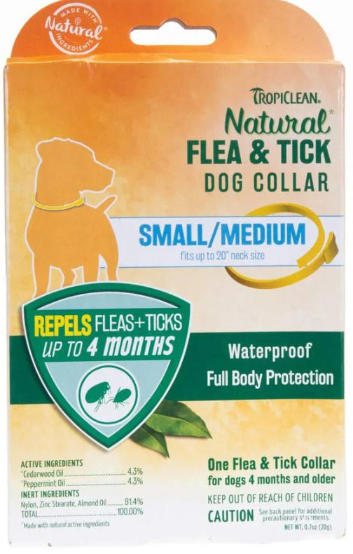 TropiClean Natural Flea & Tick Dog Collar Small/Medium